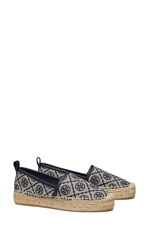 Tory Burch T Monogram Platform Espadrille in Navy Jacquard/Perfect Navy at Nordstrom, Size 5.5
