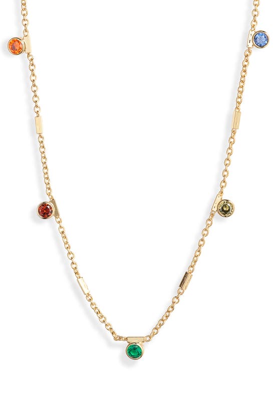 Shop Nordstrom Demi Fine Color Cubic Zirconia Station Necklace In 14k Gold Plated