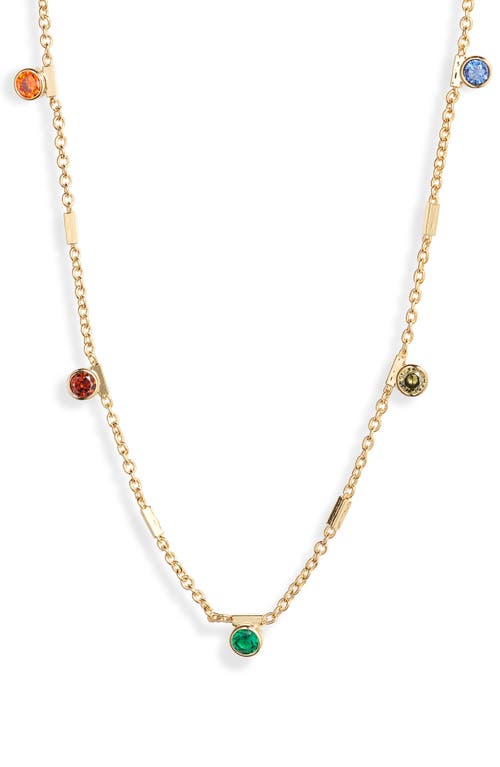 Nordstrom Demi Fine Color Cubic Zirconia Station Necklace in 14K Gold Plated at Nordstrom