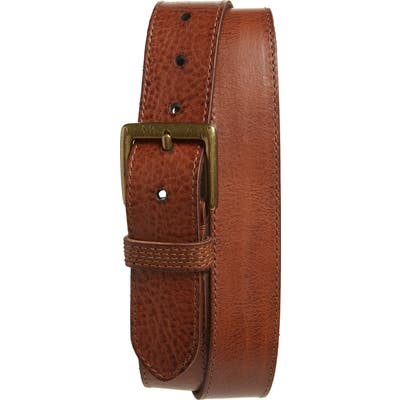 Frye Pebbled Leather Belt, Cognac