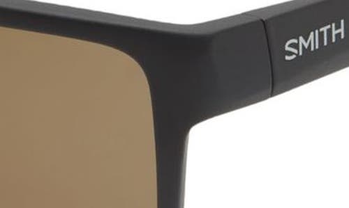 Smith Emerge 60mm Polarized Rectangle Sunglasses In Matte Black/grey Green