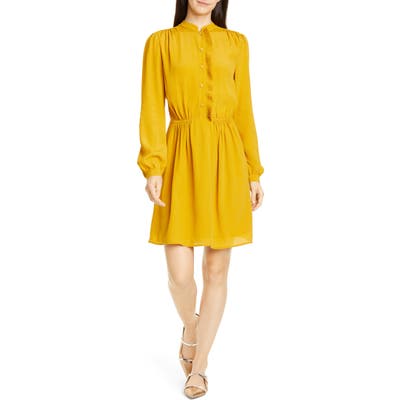 Equipment Davignon Ruffle Placket Minidress, Yellow