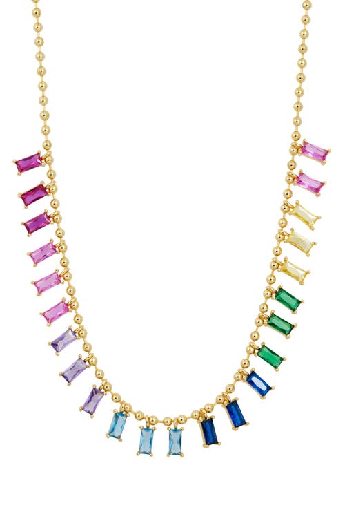 Shop Savvy Cie Jewels Rainbow Cz Choker Necklace In Yellow Gold/rainbow