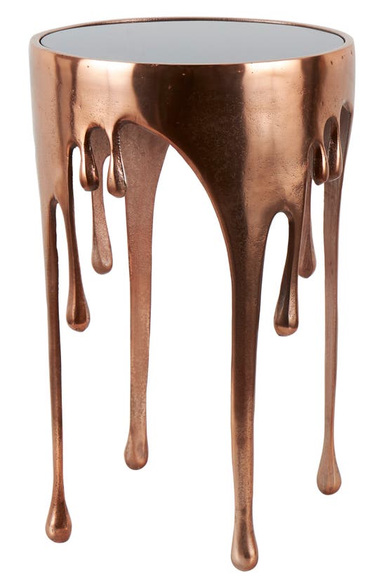 Vivian Lune Home Copper Drip Accent Table In Brown