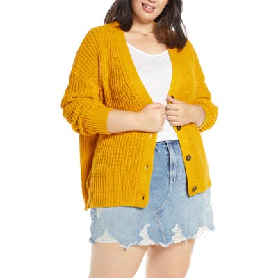 Plus Size Bp. Shaker Stitch Grandma Cardigan, Yellow