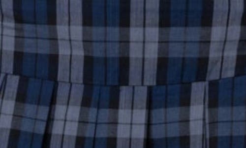 Edikted Ara Plaid Pleated Skort In Dark-blue