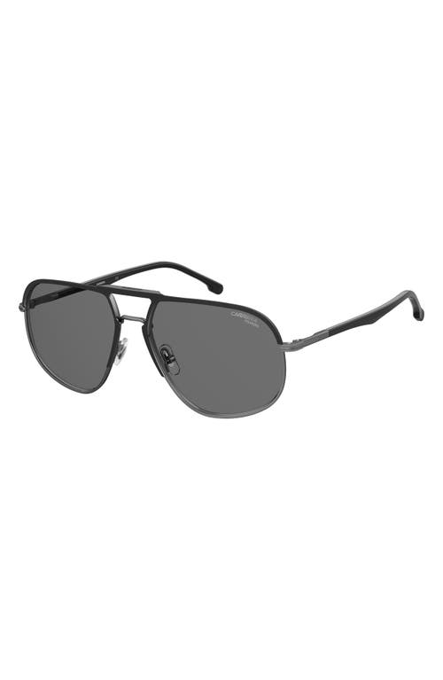 Shop Carrera Eyewear 60mm Aviator Sunglasses In Matte Black/gray Polar