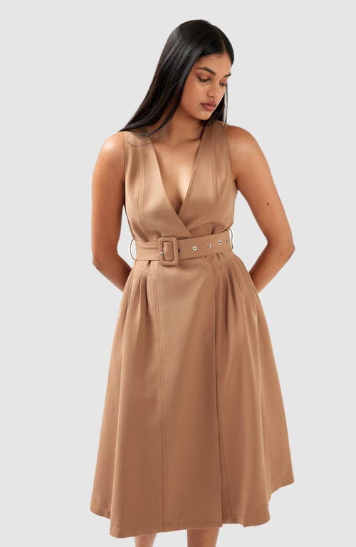 Belle & Bloom Miss Independence Midi Dress In Camel