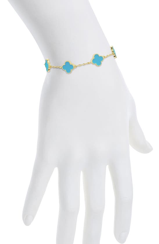 Shop Lily Nily Kids' Clover Bracelet In Turquoise