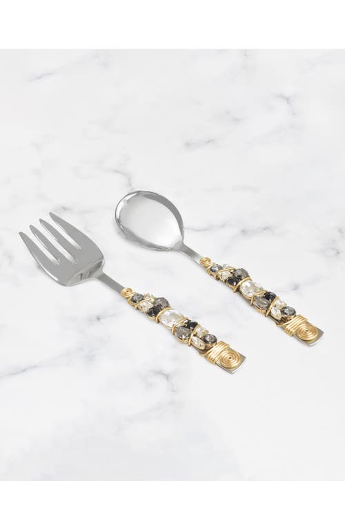 Tiramisu Embellished Radiance Constellation 2-piece Salad Serving Set In Black
