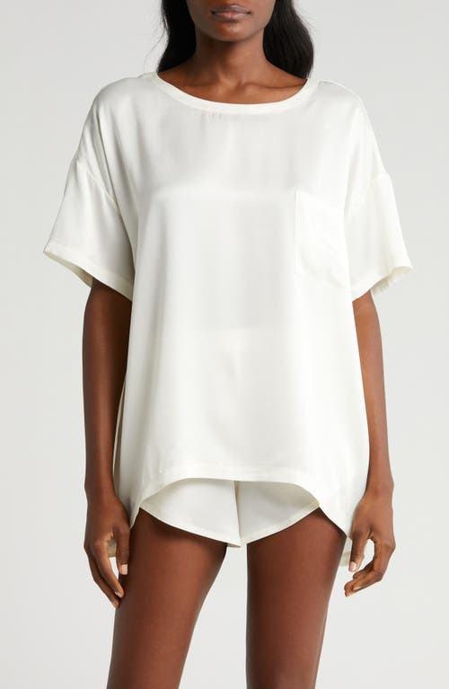 Washable Silk Short Pajamas in Tranquil White