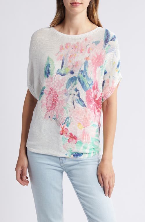 Tommy Bahama Perfectly Paradise Floral Mesh Sweater White at Nordstrom,