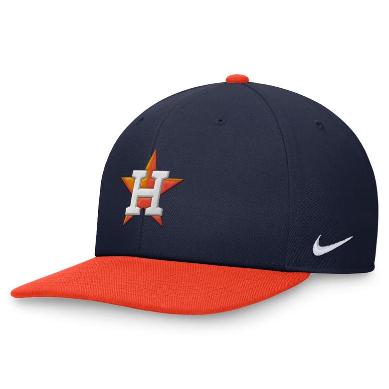Shop Nike Navy/orange Houston Astros Evergreen Two-tone Snapback Hat