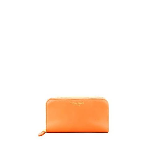 Teddy Blake Zipwallet Vitello In Orange