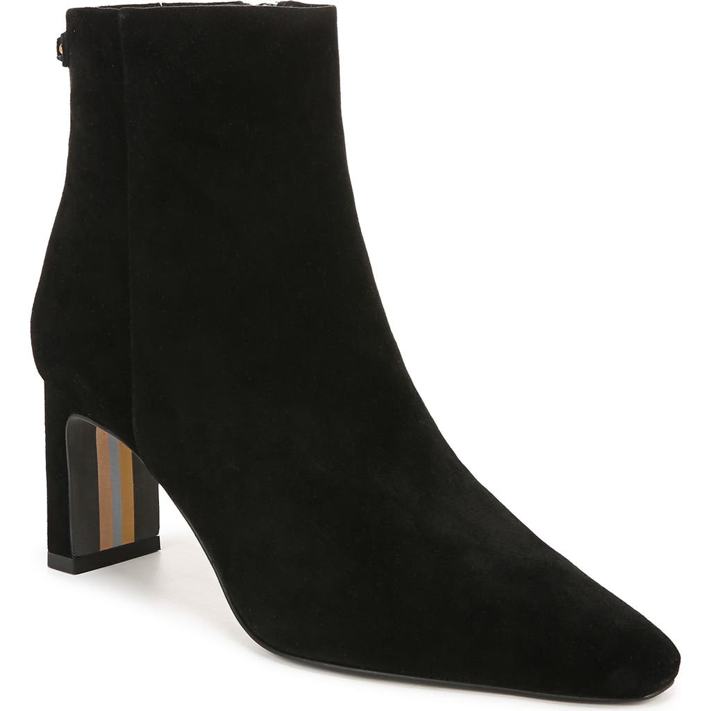 Sam Edelman Saige Womens Faux Suede Block Heel Mid-calf Boots In Black