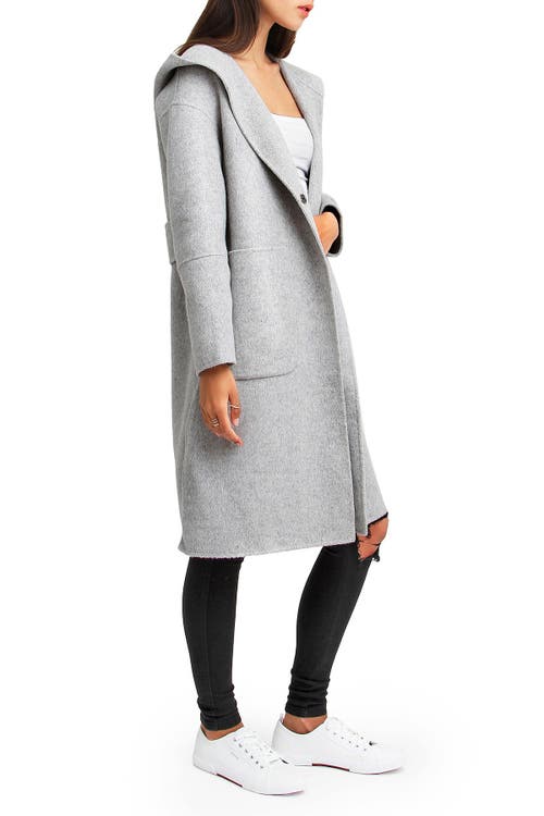 Belle & Bloom Walk This Way Wool Blend Oversized Coat In Grey