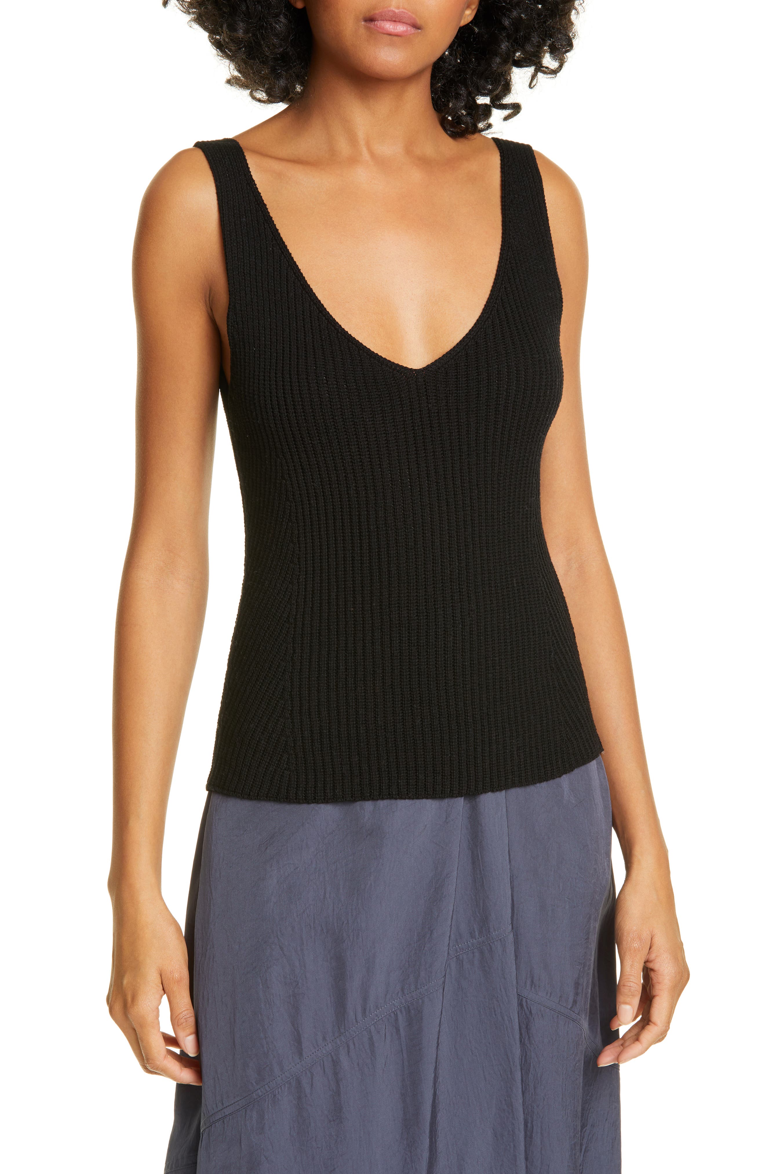 Vince Directional Rib Cotton Knit Tank Top Nordstrom