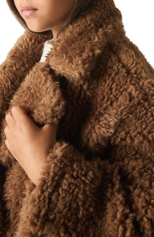 Reiss Brown 4-9 Yrs Longline Teddy Coat With Wool In Brown