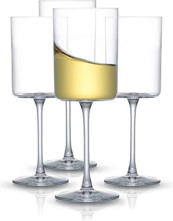 JoyJolt Elle Fluted Cylinder Lead-Free Ribbed Glasses - Clear - 21 requests  White Wine