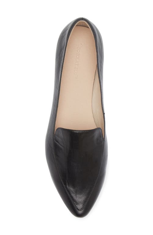 Shop Chocolat Blu Ace Pointed Toe Loafer In Black Leather