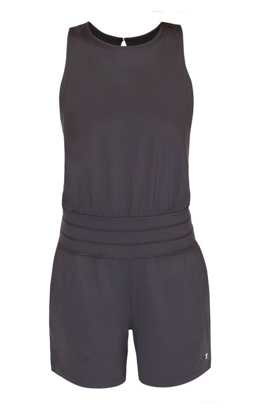 Shop Sweaty Betty Gaia Yoga Sleeveless Romper In Urban Grey