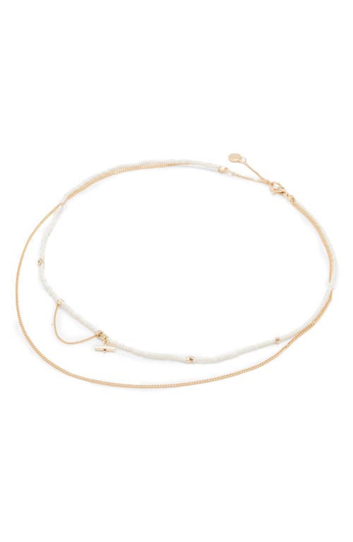 Allsaints Multistrand Bead Necklace In Gold