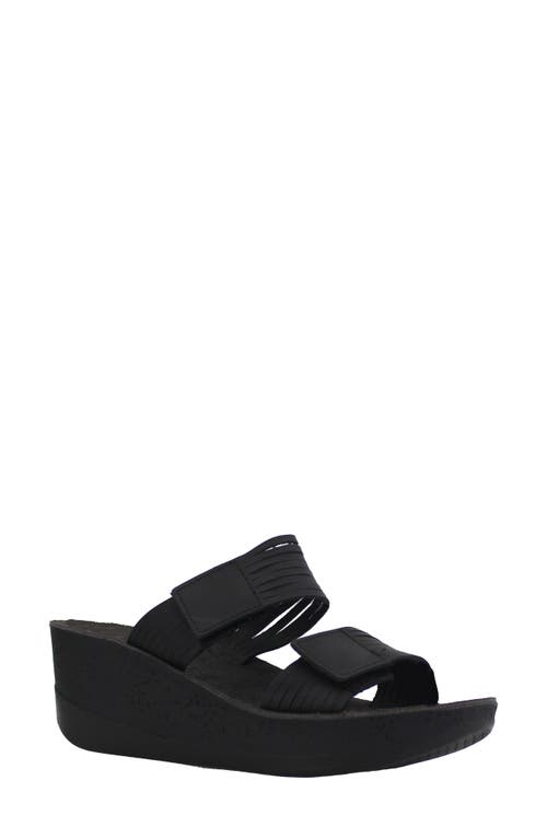 Fantasy Sandals Vivian Platfom Wedge Sandal in Black