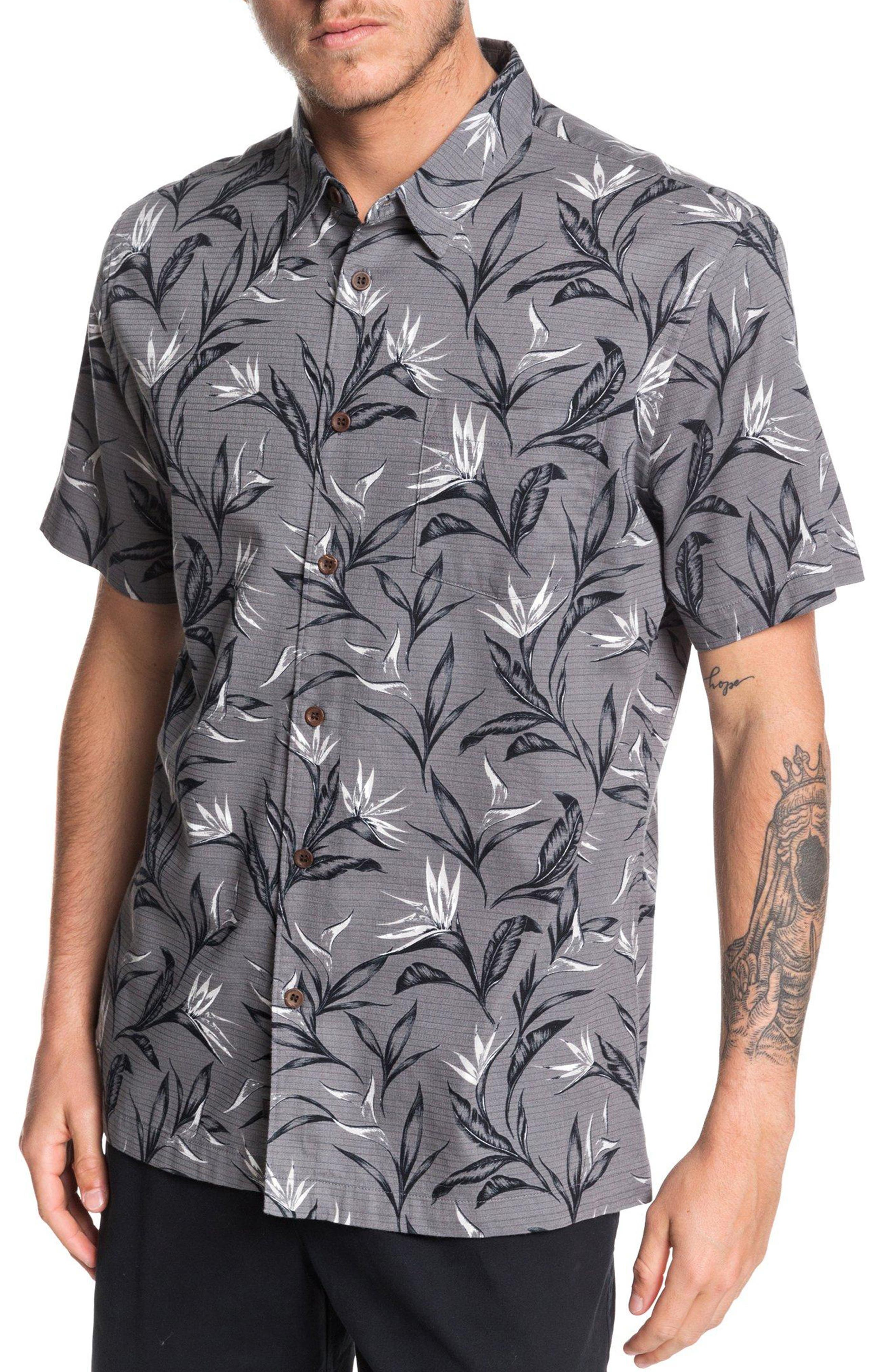 Quiksilver Maze Day Regular Fit Short Sleeve ButtonUp Shirt Nordstrom