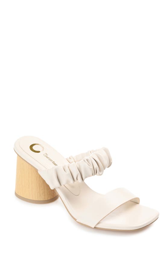 Journee Collection Open Square-toe Block Heel In White