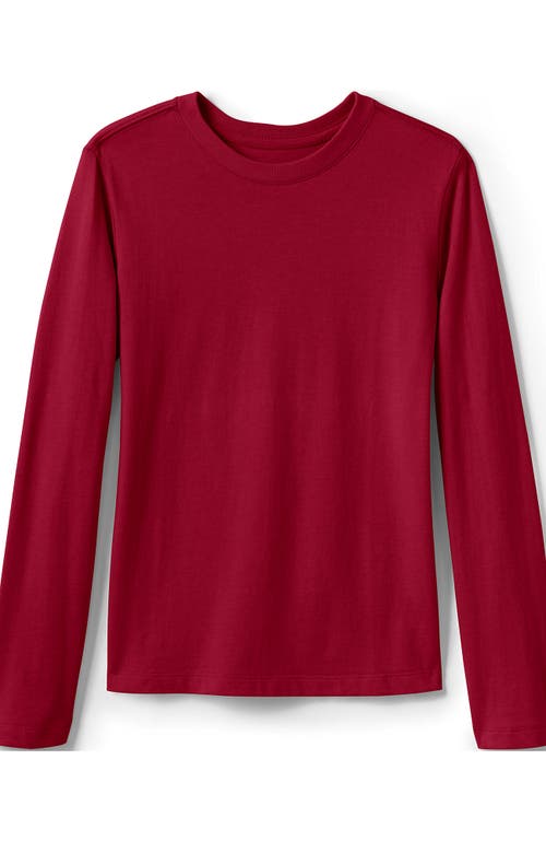 Shop Lands' End School Uniform Girls Long Sleeve Essential T-shirt In Red