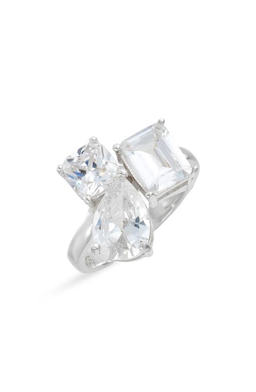 Shymi Cubic Zirconia Cocktail Ring In Metallic