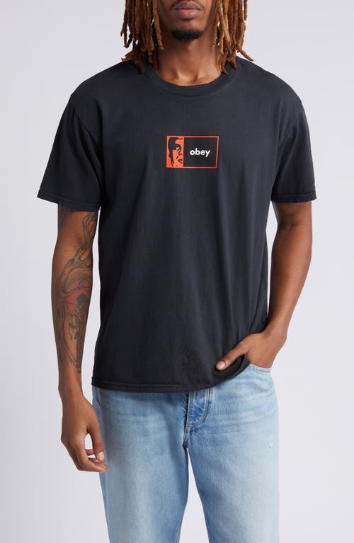 Obey Half Icon Cotton Graphic T-Shirt Pigment Vintage Black at Nordstrom,
