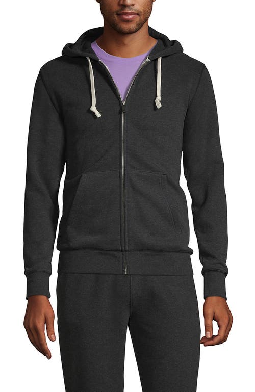 Shop Lands' End Serious Sweats Full Zip Hoodie In Dark Charcoal Heather