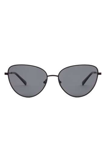 Shop Sito Shades Candi Gradient Polar 59mm Oval Sunglasses In Matte Black/iron Grey Polar