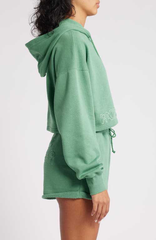 Shop Pacsun Boxy Crop Hoodie In Greenbriar