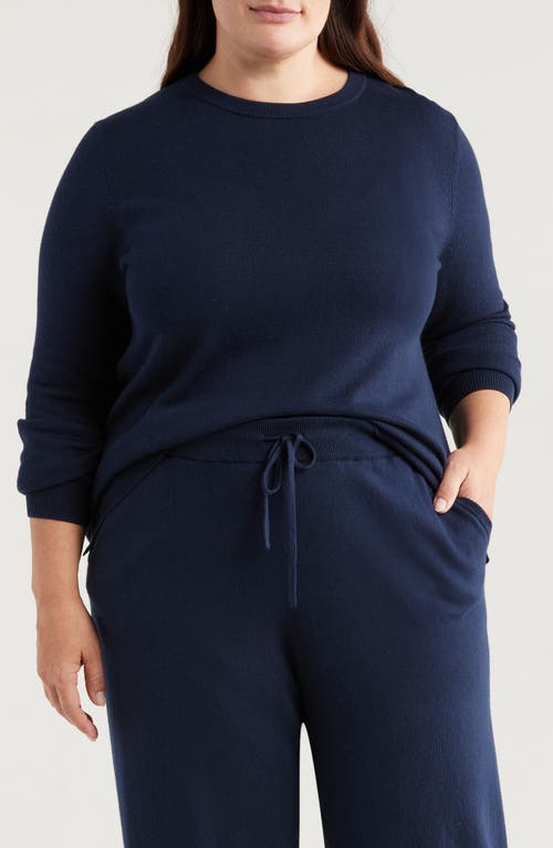 Shop Caslonr Caslon(r) Crewneck Cotton & Cashmere Sweater In Navy Night