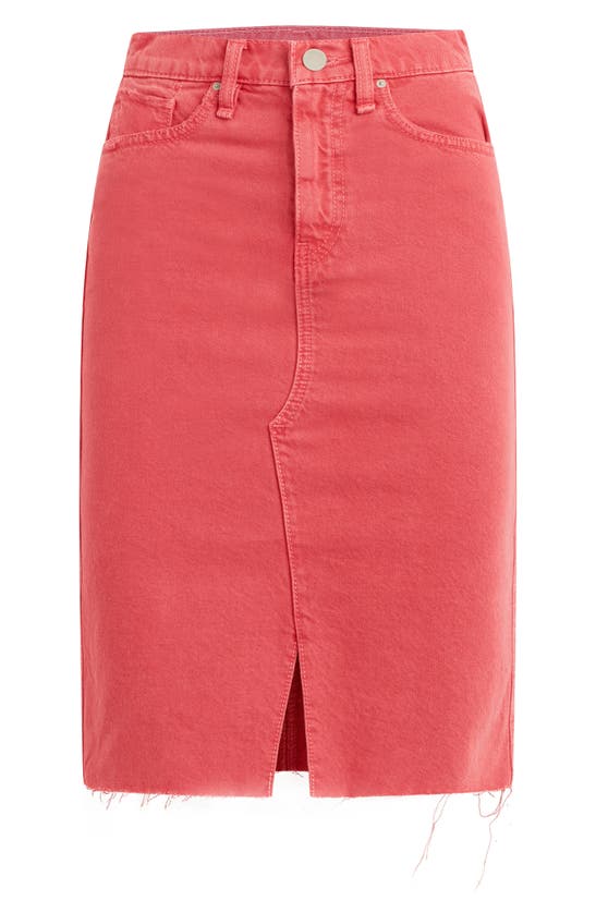 Shop Hudson High Waist Raw Hem Denim Skirt In Pink Party Punch