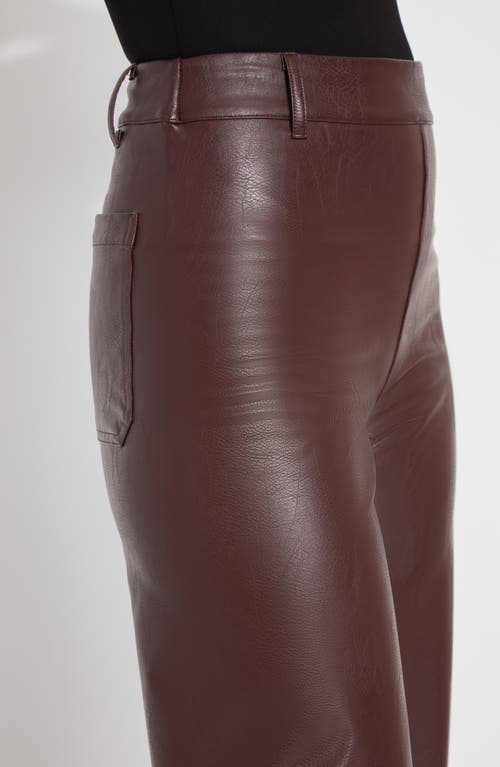 Shop Lyssé High Waist Faux Leather Wide Leg Pants In Deep Burgundy