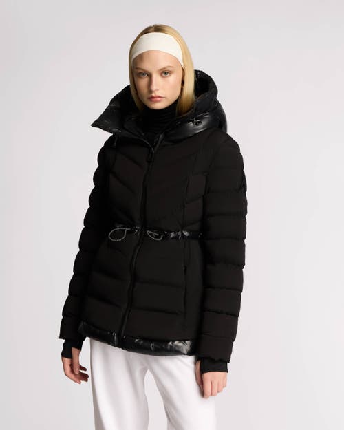 Alpenhaus Everlong Lightweight Herringbone Quilted Puffer With Lustre Detailing In Black