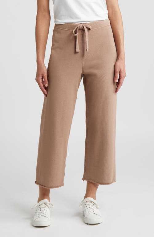 Shop Frank & Eileen Catherine Crop Wide Leg Sweatpants In Cappuccino