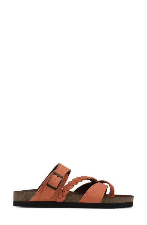 White Mountain Footwear Hazy Leather Footbed Sandal In Aperol Spritz/suede