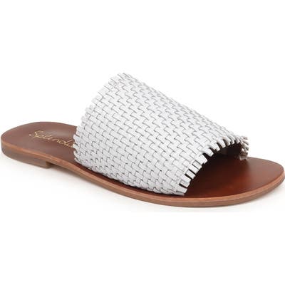 Splendid Truth Woven Slide Sandal, White