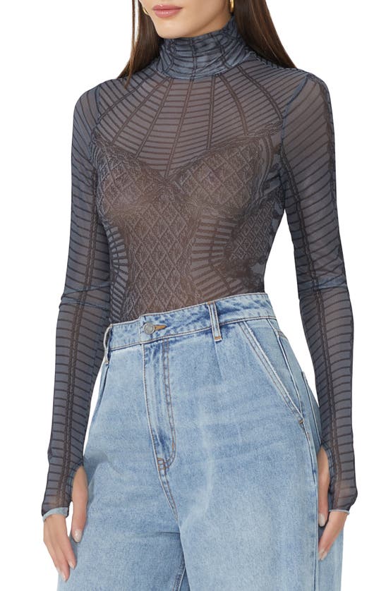 AFRM ZADIE TURTLENECK MESH TOP