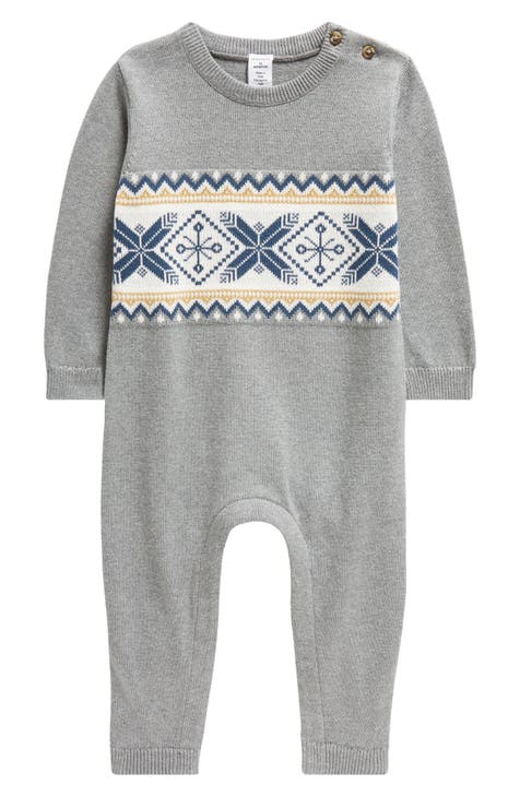 Cozy Cotton Intarsia Sweater Romper (Baby)