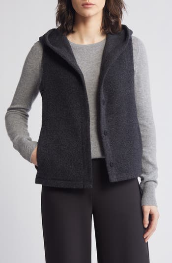 Eileen Fisher order Charcoal Hooded Vest