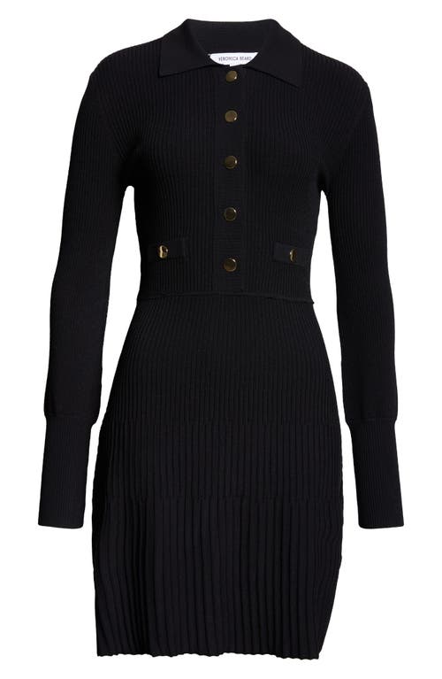 Veronica Beard Lauper Ribbed Button-front A-line Mini Dress