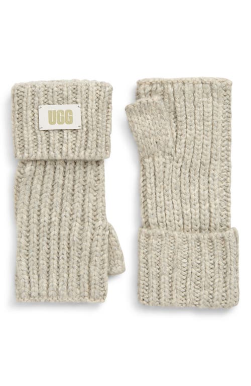 UGG(r) Cuffed Chunky Fingerless Gloves in Light Grey