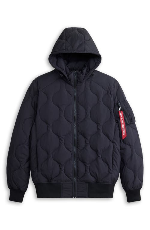 Shop Alpha Industries Lightweight Quilted Water Resistant Down Jacket In Black