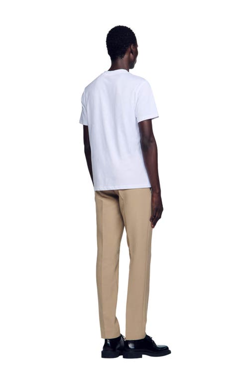 Shop Sandro T-shirt With Square Cross Patch In White