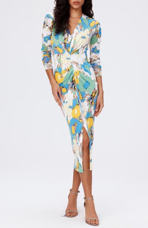 Diane von Furstenberg Hades Abstract Floral Print Midi Dress Day Dream Blue at Nordstrom,